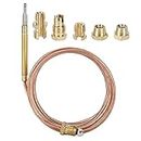 Gas Stove Thermocouple Kit, Metal Heater Protection Equipment Temperature Sensing Probe with Nut Universal Thermocouple Fireplace Replacement Kit for Ovens, Fireplaces and Stoves