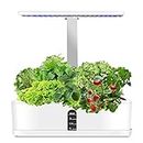 Gluckluz Smart Indoor Garden Hydroponics Growing System 9 Pods Indoor Herb Grow Kit with Pump Automatic Timing Germination kit with Adjustable Height LED Lighting for Home Bedroom Kitchen Office