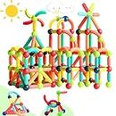 TEC TAVAKKAL Magnetic Sticks Building Blocks for Kids Toys for Girls | Magnetic Toys for Boys Age 3+ Year 4 5 6 7 8 10 12 14 Old Educational Stem Learning Magnet Stick with Balls Game Set (64 PCS)
