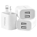 FOSION USB Wall Charger Dual Port AU Plug 3 Pack 5V/2.1A USB Charger Plug Power Adapter Compatible with iPhone Xs/X / 8/8 Plus / 7 / 6S / 6S Plus, Samsung Galaxy S7/S6/S5, HTC, Kindle