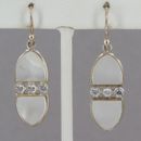 HTF Retired Silpada Sterling Mother of Pearl CZ PALINDROME Dangle Earrings W3066