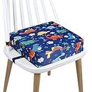 Sitzerhöhung Stuhl, AOIEORD Segeltuch Karikatur Waschbar 2 Gurte Sicherheitsschnalle Sitzerhöhung Kinder für Esstisch, Tragbares Boostersitze (Blauer Dinosaurier)