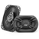 Pyle 3-Way Universal Car Stereo Speakers - 300W 4" x 6" Triaxial Loud Pro Audio Car Speaker Universal OEM Quick Replacement Component Speaker Vehicle Door/Side Panel Mount Compatible PL4163BK (Pair)