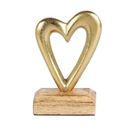 Pieza de exhibición decorativa de corazón de metal para pareja decoración del hogar detalles dorados