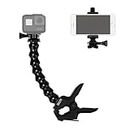 SIOTI Jaws Flex Clamp Mount with Adjustable Goose Neck for GoPro Hero 6, 5, 4, Session, 3+, 3, 2, 1 Cameras,Action Cameras and iPhoneX,8,8 Plus,7,7 Plus,6S,6S Plus and Other Smartphone