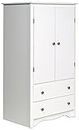Prepac Sonoma Wardrobe Cabinet: Armoire Dresser for Bedroom with Adjustable Shelf. Features 2-Door Wardrobe Closet & 2 Drawers, Ideal Closet for Bedroom, 22"Dx31.5"Wx58.75"H, White - WDC-3359-K