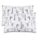 Kid Toddler Pillowcase 2 Pack - Organic Cotton Baby Travel Pillow Case - Hypoallergenic Envelope Closure Girls Boys Pillow Cover for Sleeping, 14x20 inch