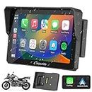 Carpuride W702B Motorcycle Carplay Screen for BMW R1200GS R1250GS S1000XR Motorcycle, 7 inch Waterproof Touchscreen, Portable Carplay/Android Auto GPS Navigation for Motorbike, Dual Bluetooth