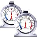 Greluma 2 Stk Ofenthermometer für Grill Smoker BBQ 50–300 °C/100–600 °F, Edelstahl-Ofenthermometer für Elektro-/Gasherd, großes Zifferblatt-Thermometer für Küche, Kochen, Backen