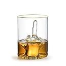 RUGLUSH Middle Finger Funny Whiskey Glass – Premium Up Yours Funny Glass for Whiskey, Liquor – Luxurious Gold Rim – Home Bar Accessories Ideal for Man Cave, Fun Gag Gift Patent-Pending