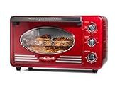 Nostalgia 0.7 Cu Ft Retro Air Fryer Oven with Bake, Toast, Air Fry, and Broil Functions | Large Capacity Fits 12 Slices of Bread, Two 12 in. Pizzas | Red