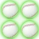 4 Pieces Glow in The Dark Baseball Lighting up Official Size Baseball Glow Ball Fluorescence Illuminates Baseball Gift for Boys Girls and Kids Home School Games Outdoor Activity (White)
