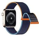 Lobnhot Nylon Strap Compatible for Apple Watch Straps 38mm 40mm 41mm, Adjustable Soft Sports Band Compatible with iWatch Series SE 7 6 5 4 3 2 1(38/40/41mm,Deep Navy)