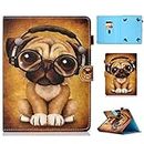 HereMore 9-10.1 Inch Tablet Case, Protective Case Cover for iPad 9.7 2018, Galaxy A6 10.1/Tab E 9.6, ASUS ZenPad 10, Lenovo TB-X103F/Tab 2 A10-70, Huawei MediaPad T3 T5 10/M5 Lite, Dog