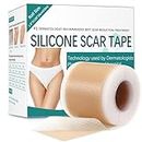 Scar Sheets, Scar Removal Silicone Gel Sheets, Reusable Easy-Tear Soft Scar Removal for Post Surgery & Acne Scars, C-section, Burn, Keloid, Thyroid, Silicone Scar Tape for face, wrinkles, inner sense(1 6"x60" Roll)