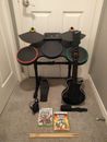 Xbox 360 Guitar Hero World Tour Drum Set Bundle W/Guitar, Mic, Pedal, Games
