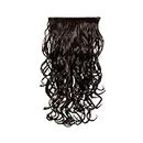 KIS Hair Extensions 100% Natural Human Hair Blend Glamorous Handcrafted Salon-Quality Voluminous Luxurious Customizable Soft & Silky Texture Reusable Washable and Heat Resistant - (Natural Brown)