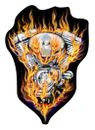 Deko Aufkleber Sticker Motor in Flammen und Feuer Folie Motorrad Auto