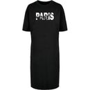 Shirtkleid MERCHCODE "Merchcode Damen Ladies Paris Eiffel Tower Oversized Slit Dress" Gr. L, US-Größen, schwarz (black) Damen Kleider Freizeitkleider
