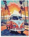 Inspirational Wall Art Co. - Cruiser | Retro Volkswagen Poster - Vintage Beach Poster - Volkswagen Van Beetle Surf Poster - Vintage Beach Prints - Art For Beach House | 11x14 Inches Unframed
