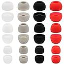 ALXCD Ear Tips for Powerbeats 2 3 Wireless Headphone, SML 3 Sizes 12 Pair Silicone Replacement Earbud Tips, Fit for Beats Powerbeats2 Wireless Pb3 [12 Pairs](Black/White/Gray/Red)