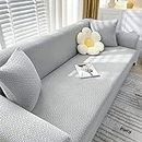 House of Quirk Universal Single Seater Polar Fleece 220 GSM Fabric Sofa Cover Flexible Stretch Sofa Slipcover (Light Grey, Single Seater)