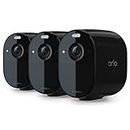 Arlo Essential Spotlight Camera | 3 Pack | Wire-Free, 1080p Video | Color Night Vision, 2-Way Audio, 6-Month Battery Life | Direct to WiFi, No Hub Needed | Compatible with Alexa | VMC2330B, Black