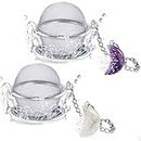 2pcs Tea Strainers, Scdom Stainless Steel Ball Mesh Tea Infusers, Amethyst & White Crystal Moon Pendant Tea Ball Tea Filter with Extended Chain Hook for Brew Fine Loose Tea and Spices & Seasonings