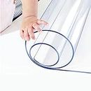 1.5mm Thick 24 x 48" Clear Vinyl Blotter Mat Table Protector Plastic Tablecloth Liner Cover Wipeable Easy Clean Heat Resistant Protective Pad PVC Furniture Writing Desk Dining Coffee Kitchen Tabletop