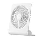JISULIFE Small Desk Fan, Portable USB Rechargeable Fan, 160° Tilt Folding Personal Mini Fan with 4500mAh Battery, Strong Wind, Ultra Quiet, 4 Speed Modes for Office, Home, Camping - White