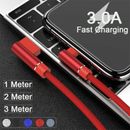 1M 2M 3M Type C 90° L Shape Braided Charging Data Sync Cable USB C Fast Charger