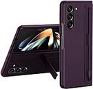 CRUPED Ultra Hybrid Premium Case for Samsung Galaxy Z Fold 3 Case with S Pen & Kickstand Hinge Protection | Hard PC Case for Galaxy Z Fold 3 Phone Cover Case for Men Women (Purple)