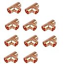 (10-Pack) EZ-FLUID Plumbing 3/4" C X C LF Copper Tee,Pressure Copper Fittings with Sweat Solder Connection for Residential,Commercial Copper Pipe