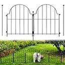 ecofynd 5 Pack Decorative Garden Fence 6ft(L) X 17in(H), Rustproof Metal Wire Fencing Flower Bed Animal Barrier, Landscape Patio Yard Folding Ornamental Panel Border Edge Section for Dog Outdoor, GF2