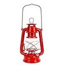 Oil Lamp, LAMA 25cm Hurricane Lamps, Retro Kerosene Lamp, Vintage Hanging Burning Lantern for Christmas, Indoor, Outdoor Use, Red