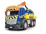 Dickie Toys 203745016 Lkw Action Recovery Truck Including, Moving Crane, Sound and Warning Light, Tow Car for Children from 3 Years, Blue/Yellow