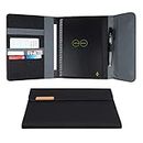 Rocketbook Capsule 2.0 Folio Cover for Core, Panda and Fusion - 100% Recyclable, with Pen Holder, Magnetic Clasp & Inner Storage - Black, Executive Size 6" x 8.8"