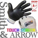 SAFETY GLOVES 12 PRS TOUCH SCREEN PU WORK BUILDER MECHANIC MOBILE SMART PHONE