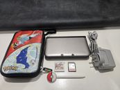 Nintendo 3DS XL Console - Silver W/Super Smash Bros 32gb SD Card Charger & Case