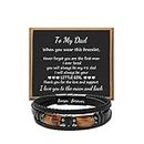 JoycuFF Birthday Gifts for Dad Bracelets for Dad from Daughter Son To My Dad Black Leather Love You Forever Bracelet Anniversary Christmas Ideas Gift from Daughter Son Girlfriend