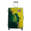 Skybags Game-ON FIFA 79cm Printed Polycarbonate Hardsided Large Luggage 4 Wheel Yellow & Green Trolley