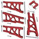 Hobbypark Front & Rear Aluminum Suspension Arms A-Arms for 1/10 Traxxas Slash 4x4 Upgrade Parts, fit Stampede 4x4, Rustler 4WD VXL-Replaces Part 3655, Red-Anodized Set of 4