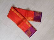 Neu Kanjeevaram traditionelle Brautjungfer reine Seidenmarke Saree Nr. 16 orange & lila