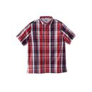 Men's Big & Tall Short-Sleeve Plaid Sport Shirt by KingSize in True Red Plaid (Size 5XL)