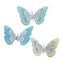 Embroidery Fragrance Butterfly Decoration, 3 Pieces Butterfly Car Aromatherapy Air Vent Clips, Hand Delicate Car Console Decor, Car Interior Decoration Accessories for Girls Women (Set A)