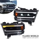 VLAND Pour 2019-2024 Dodge Ram 1500 Phares projecteurs LED ambrés W/Sequential