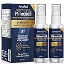 Minoxidil Beard Growth Oil, 5% Minoxidil Beard Growth Serum Infused with Biotin, Extra Strength Minoxidil for Men Beard Growth Spray to Increase Thickness and Volume Faster(2Pack)