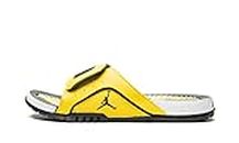 Nike Jordan Mens Jordan Hydro Slide IV DN4238 701 Lightning - Size 13, Tour Yellow/Dark Blue Grey