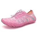 QICHEN Women's Quick Drying Water Shoes for Women Beach or Water Sports Lightweight Slip On Walking Shoes (Pink, Numeric_7)