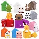 wakeInsa ‎Montessori Toys for 1-3 Years Old Boys & Girls,Farm Animals Toys,Counting Sorting Matching Game,Preschool Learning Activities,Toddler Learning Toys,Christmas & Birthday Gift for Kids